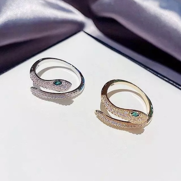 925 Sterling Silver Snake Adjustable Ring - Picture 2 of 7